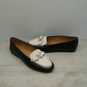 Naturalizer Classic Preppy Layla Black & White Leather Comfort Loafers Size 8 M